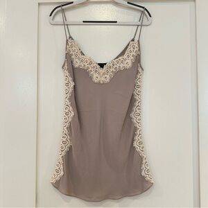 Massimo Dutti Grey and White Silk Top